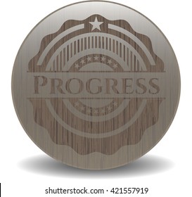 Progress wood icon or emblem