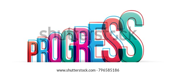 Progress Word Design Vector Illustration Isolated Stock Vector (Royalty ...