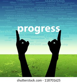 progress word in hands