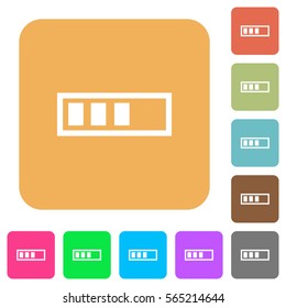 Progressbar flat icons on rounded square vivid color backgrounds.