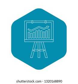 Progression bar on presentation screen icon. Outline illustration of progression bar on presentation screen vector icon for web