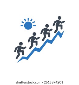 Progression in Hiking Icon On White Background