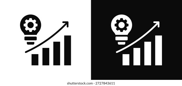 Conjunto de iconos de progresión en blanco y negro