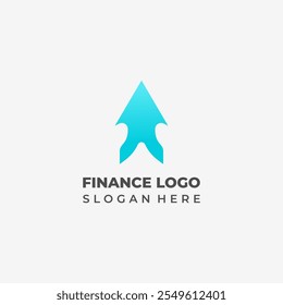 Logotipo de icono de flecha progresiva para la economía global