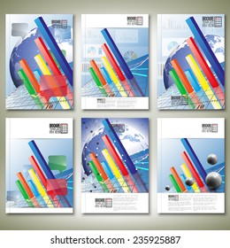 Progressive Bar chart. Brochure, flyer or report for business, templates vector.