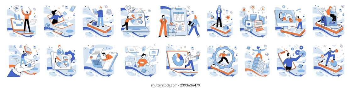 Progressive business vector illustration. Development is canvas painted with brushstrokes progressive strategy Challenge yourself in arena progressive business ambitions Investment is fuel propelling