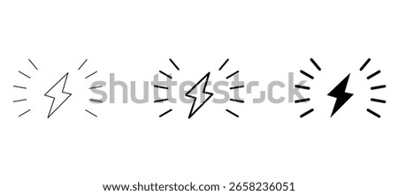 Progressive energy, evolving lightning bolt icon vector illustration,