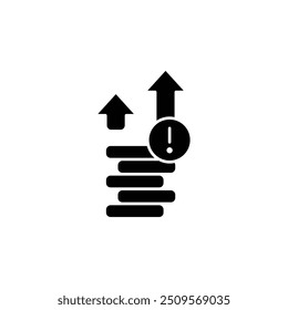 Progressive Growth Icon with Upward Arrows - Business Success, Financial Increase, Positive Trend Indicator, Development Graph Line Art, Economic Improvement, Revenue Escalation, Market