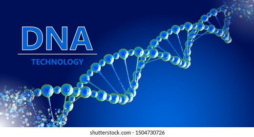 Progressive modified DNA biotechnology. Science vector background.