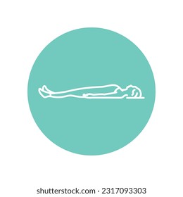 Progressive relaxation black line icon. Yoga and meditation. Pictogram for web page, mobile app, promo.