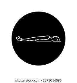 Icono de línea negra de relajación progresiva. Yoga y meditación. Pictograma para página web, aplicación móvil, promoción.