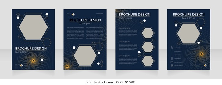 Diseño de folletos en blanco de investigación científica progresiva. Conjunto de plantillas con espacio de copia para texto. Recopilación de informes corporativos prefabricados. Editable 4 páginas de papel. Lato Regular, fuentes ligeras usadas