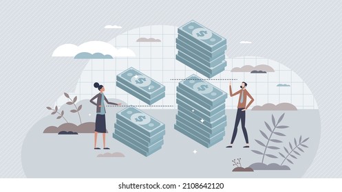 Progressive Tax Strategy As Legal Tax Rate Law Policy Tiny Person Concept. Government Money Collection After Calculation And Earnings Balance Taxation Vector Illustration. Marginal Annual Fee Reform.