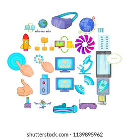 Progressive technology icons set. Cartoon set of 25 progressive technology vector icons for web isolated on white background