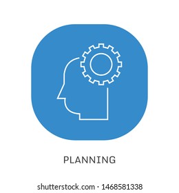 progressive, thinking, head, gear icon. Element of human positive thinking icon. Thin line icon for website design and development, app development. Premium icon