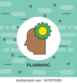 progressive, thinking, head, gear icon. Element of human positive thinking icon. Thin line icon for website design and development, app development. Premium icon