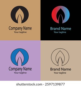 Progressive Valuable effective Abstract Latest Unique Best logo design with different designs of the same shape For business company. Color editable.