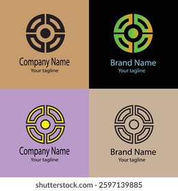 Progressive Valuable effective Abstract Latest Unique Best logo design with different designs of the same shape For business company. Color editable.
