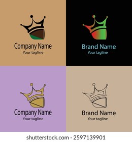Progressive Valuable effective Abstract Latest Unique Best logo design with different designs of the same shape For business company. Color editable.