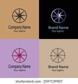 Progressive Valuable effective Abstract Latest Unique Best logo design with different designs of the same shape For business company. Color editable.