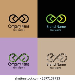 Progressive Valuable effective Abstract Latest Unique Best logo design with different designs of the same shape For business company. Color editable.