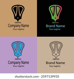 Progressive Valuable effective Abstract Latest Unique Best logo design with different designs of the same shape For business company. Color editable.