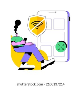 Progressive Web App Abstract Concept Vector Illustration. Working Offline Web, PWA Application Development, Native App Like Experience, Independent Connectivity, Light Data Abstract Metaphor.