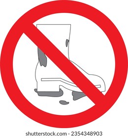 prohibido, no use zapatos sucios, riesgo de contaminacion, riesgo de caida, peligro de lesion, precaucion, prohibited, do not wear dirty shoes, risk of contamination, risk of falling, danger of injury