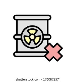 Prohibit, barrel icon. Simple color with outline vector elements of mother earth day icons for ui and ux, website or mobile application