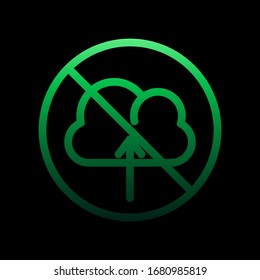 prohibir el icono de nolan de almacenamiento en la nube. Línea delgada simple, contorno vectorial de iconos de Ban para ui y ux, sitio web o aplicación móvil