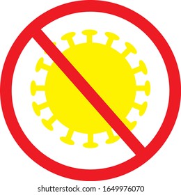 Prohibit corona virus vector show signs and symbols