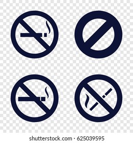 Prohibit icons set. set of 4 prohibit filled icons such as no smoking