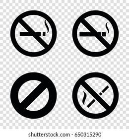 Prohibit icons set. set of 4 prohibit filled icons such as no smoking