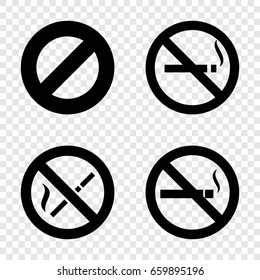 Prohibit icons set. set of 4 prohibit filled icons such as no smoking