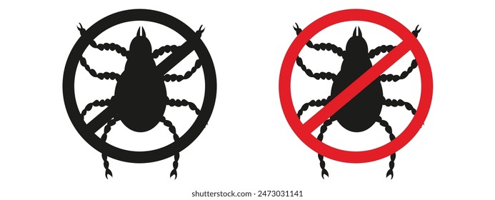 Prohibit parasitic insects with this no insects sign, featuring a clear pest control icon and warning label, ideal for health and safety in public spaces.