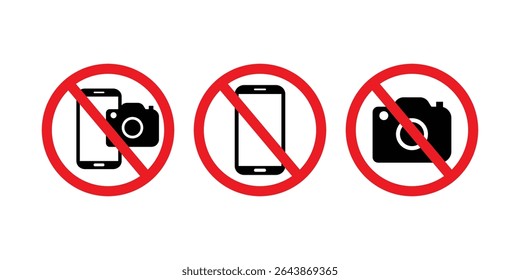 Proibir fotografia e sinal de uso de dispositivo móvel. Nenhum Sinal de Proibição de Gravação ou Fotografia.