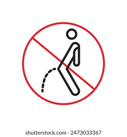Prohibir la señal de orinar en público Mantener la limpieza esencial para la higiene y los espacios públicos