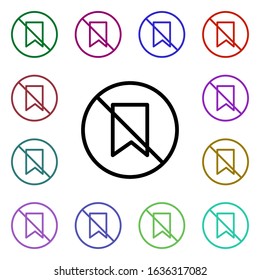 Prohibit saving of web page multi color style icon. Simple thin line, outline vector of ban icons for ui and ux, website or mobile application