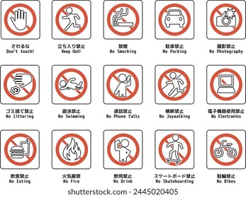 Prohibit sign icon vector illustration set