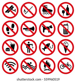 Prohibir signos Conjunto de símbolos