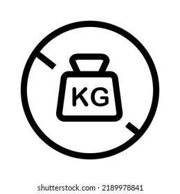 Prohibit the use of KG weight. caution sign for KG weight. Vector.