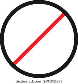 Prohibited Access Icon with Red Diagonal Bar
