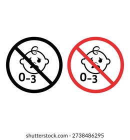 Prohibited age group sign featuring a cute bear with a pacifier