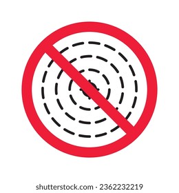 Prohibited aiming vector icon. No aim icon. Forbidden aim icon. Warning, caution, attention, restriction, danger flat sign design. Target symbol