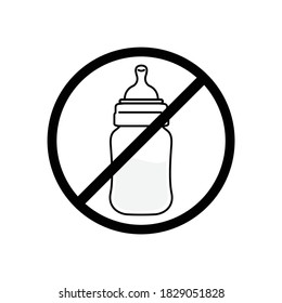 Prohibited breastfeeding icon symbol. mother and baby illustration sign