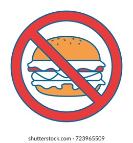 prohibited burger fast food icon