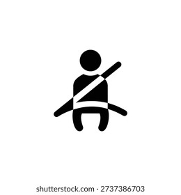 Prohibited car seat usage with a crossed out child safety restraint icon