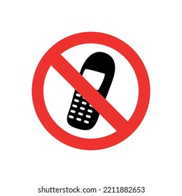 Prohibited Cellphone Use Sign Vector Illustration Stock Vector (Royalty ...