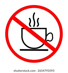 Unzulässiges Kaffee-Vektorsymbol. Verbotenes Espresso-Symbol.