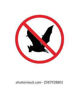 prohibited and dangerous signs. bat danger. it is forbidden to bring bat